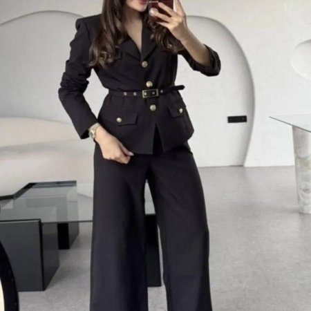 Black Belted Formal Dress