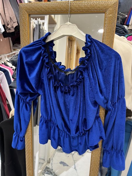 بلوز مخمل اوف شولدر