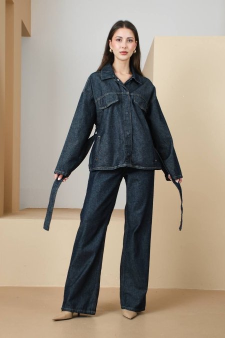 طقم جينز قميص وبنطلون