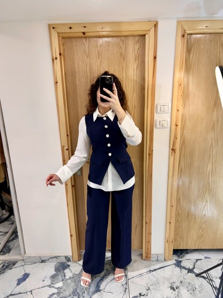 طقم فيست وبنطلون ازرار فضي